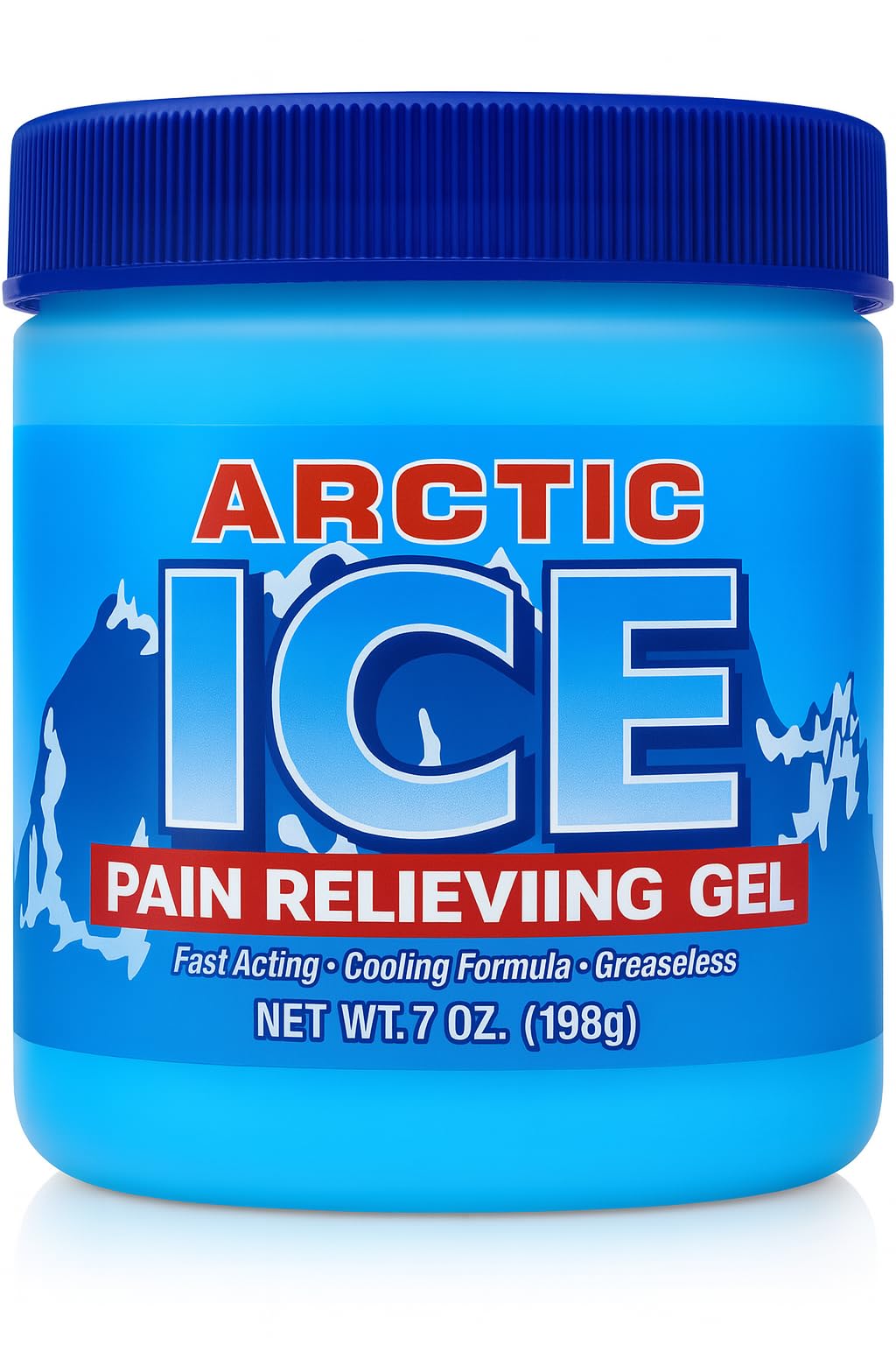 Artic Ice Gel douleur menthol bleu — bouteille prête pour soulager les muscles.