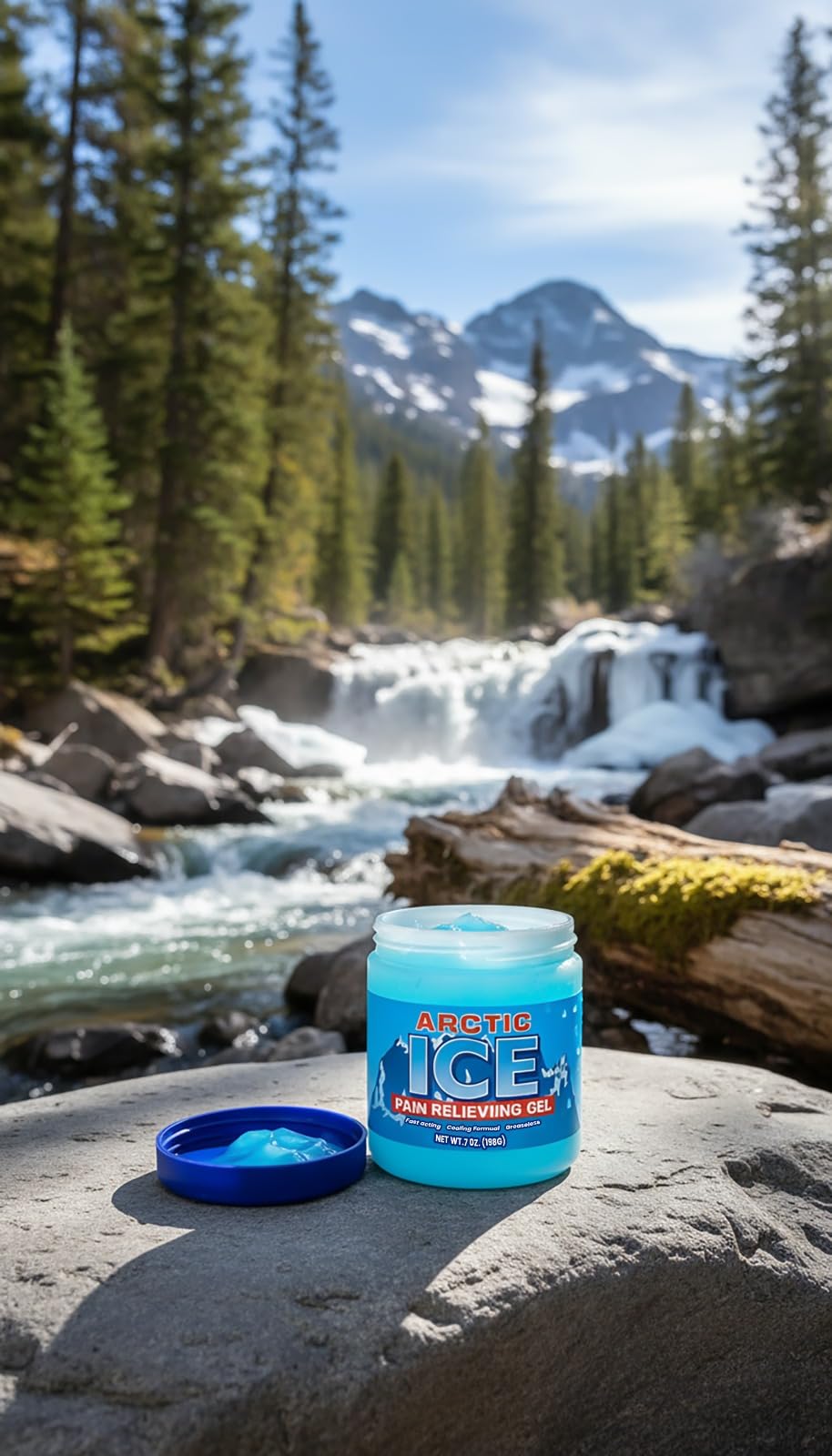 Artic Ice Texture gel menthol bleu — texture légère pour le massage.