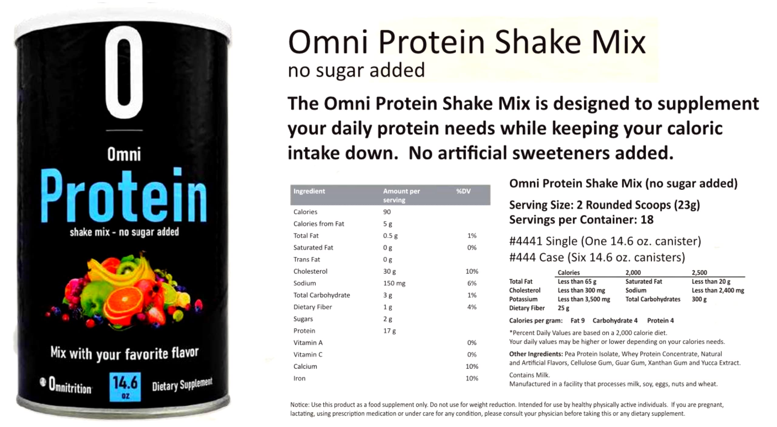 Omni Protein Shake avec proteines pois et whey, utile apres l'entrainement.