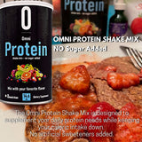 Verre avec Omni Protein Shake, pret a etre deguste après preparation.