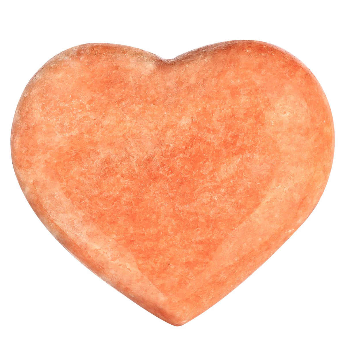 artistone cœur cristal orange calcite poli, parfait pour la détente et l'équilibre du chakra cœur.