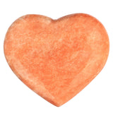 artistone cœur cristal orange calcite poli, parfait pour la détente et l'équilibre du chakra cœur.