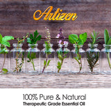 Flacon Artizen ambré protégé UV, préserve la pureté de l’huile.