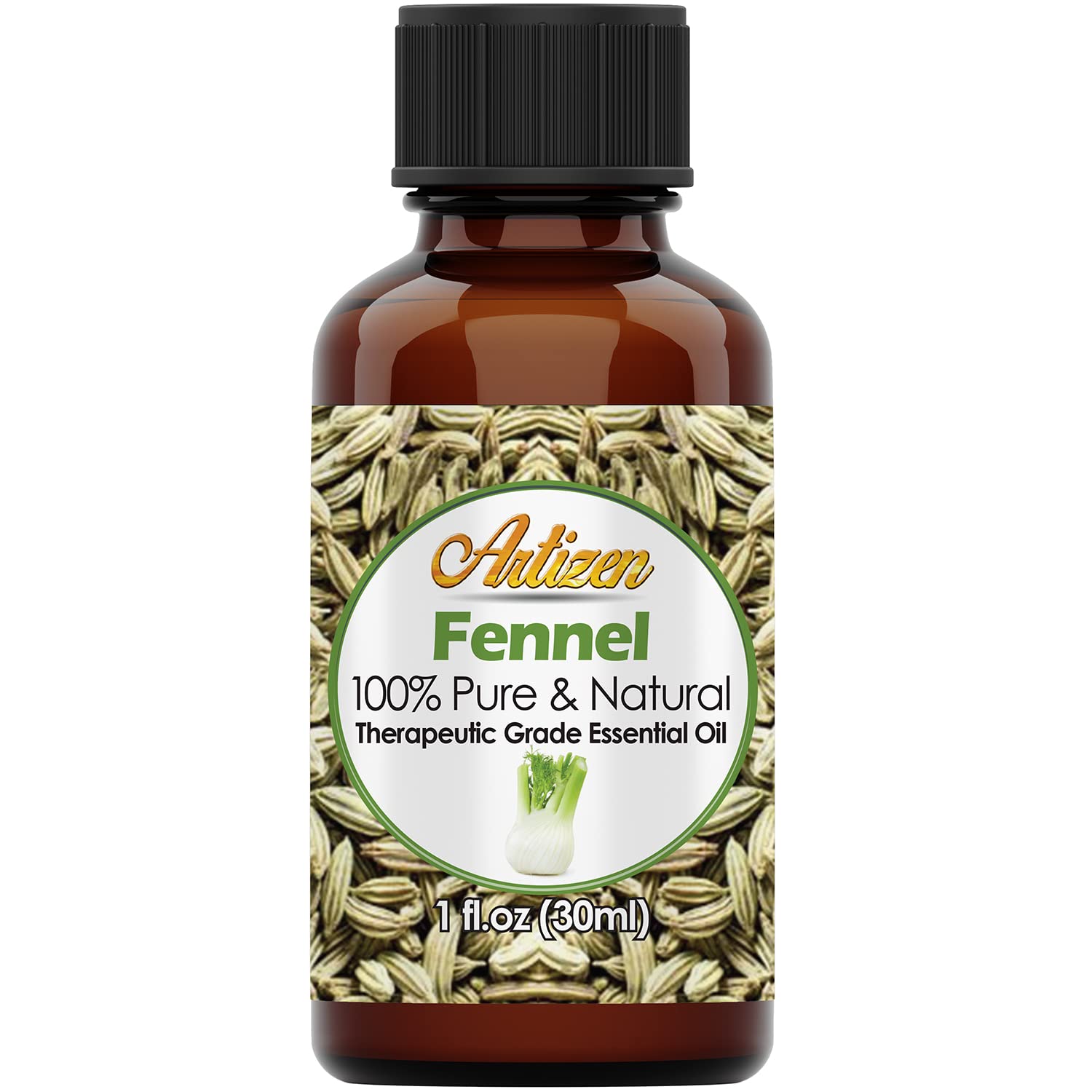 Huile essentielle de fenouil Artizen dans une bouteille avec pipette, parfum doux et frais.