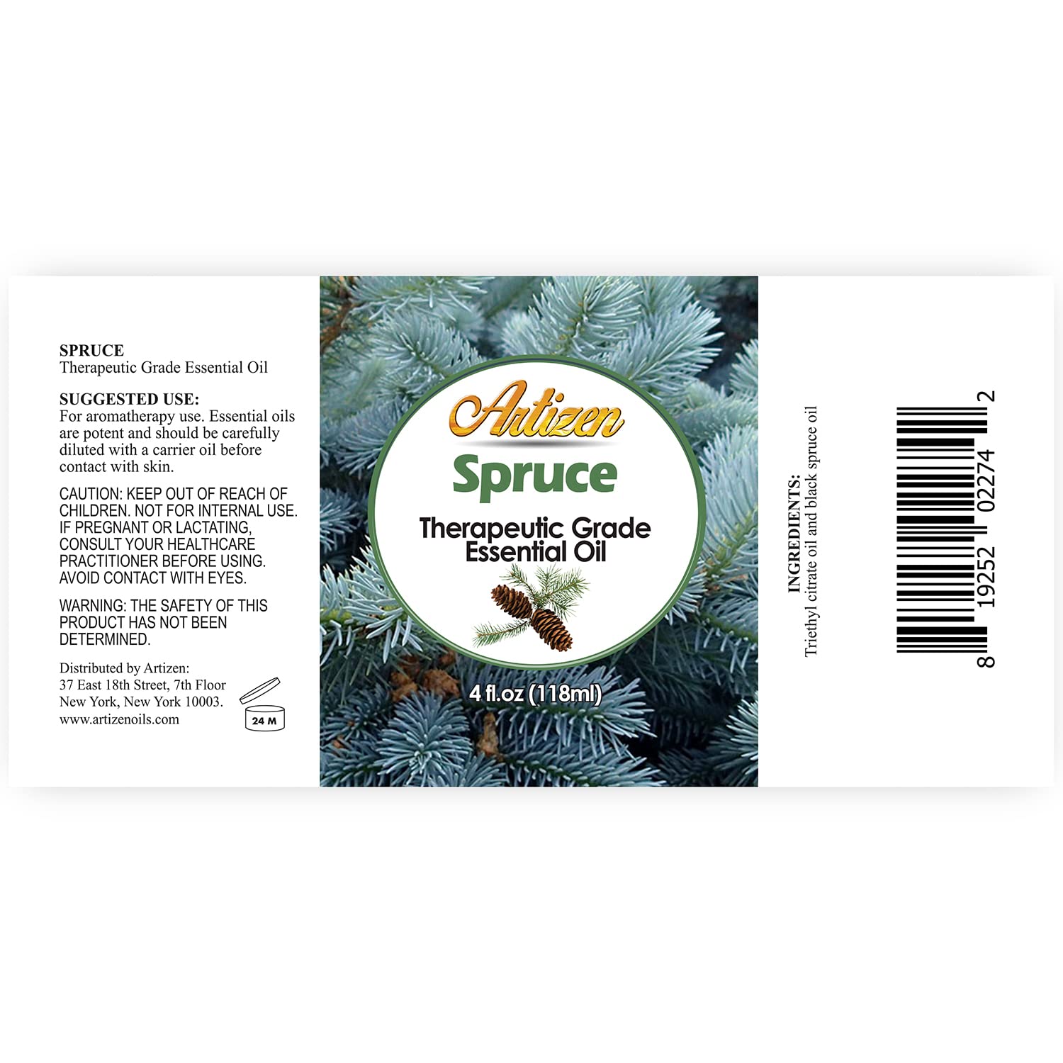 Artizen huile d'épinette – goutte-pipette pour dosage précis.