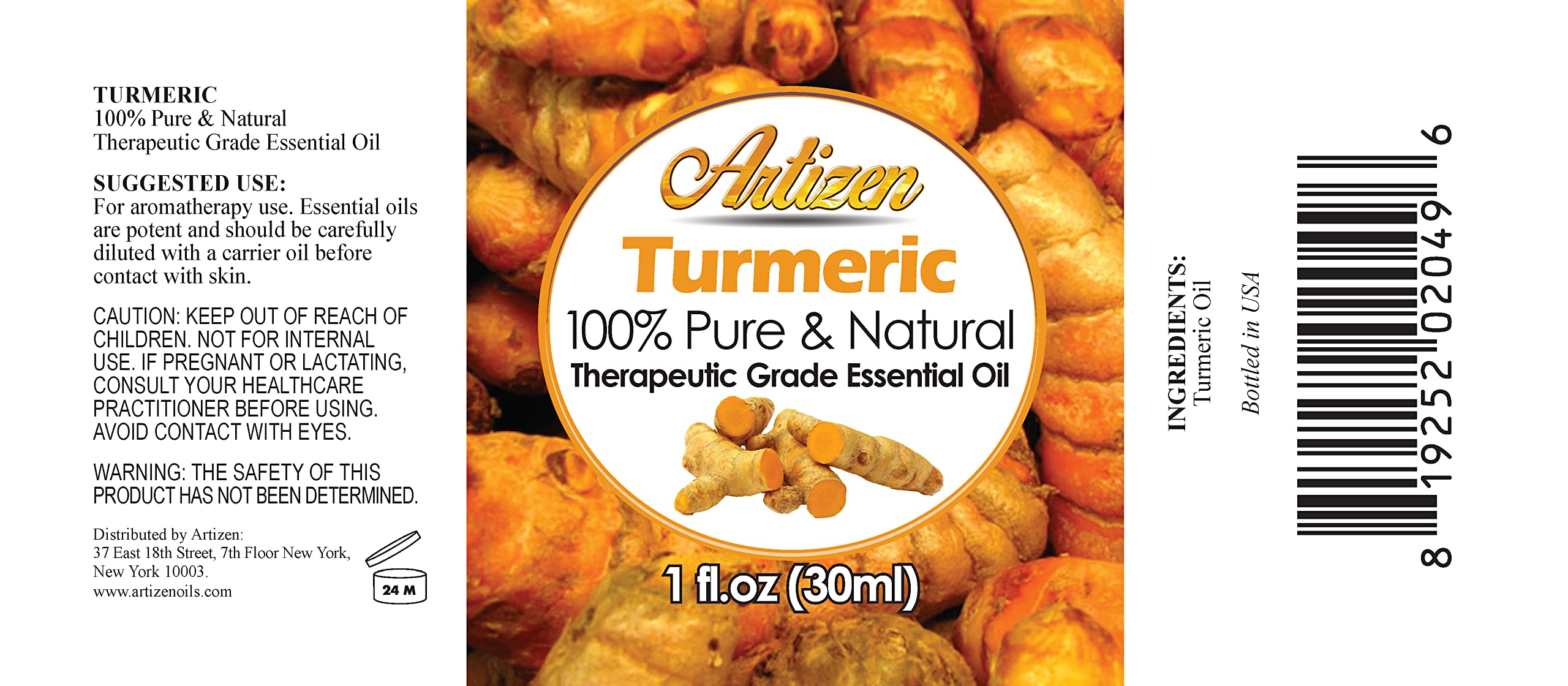 Protection UV du flacon Artizen — huile essentielle de curcuma stable et pure.