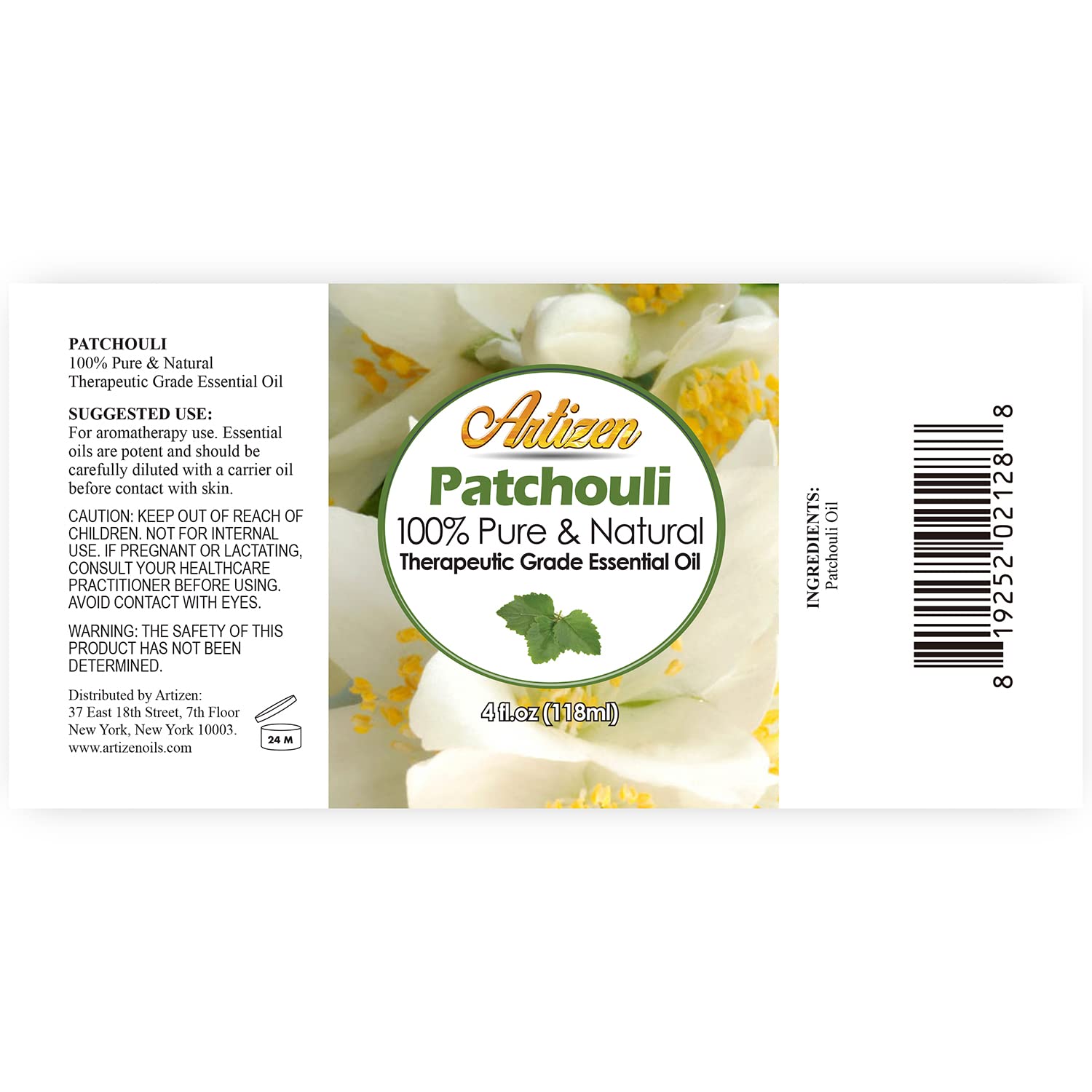 Artizen huile patchouli, bouteille with pipette facilite l’application.