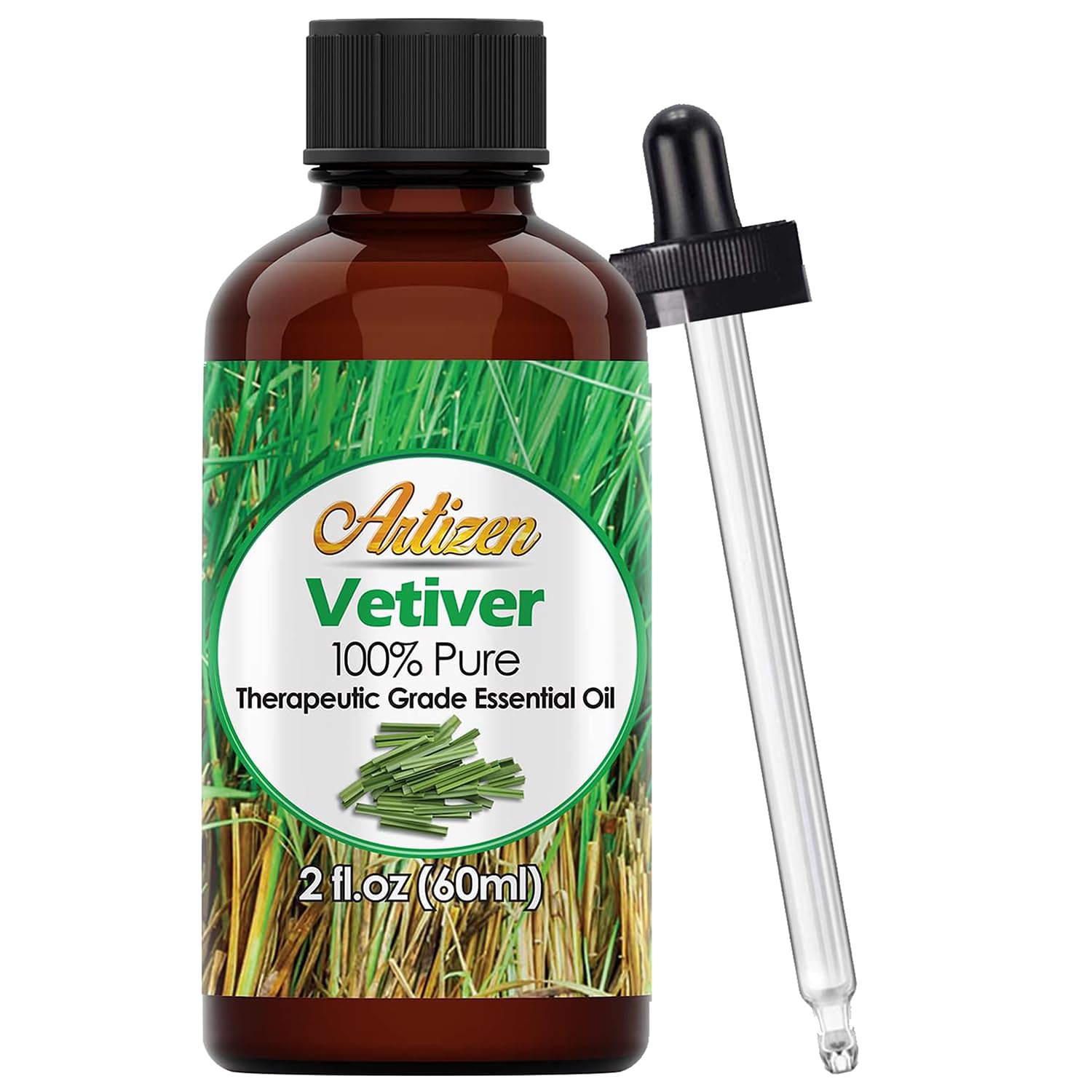 Artizen Vetiver huile dans bouteille profil – pureté premium pour routine bien-être
