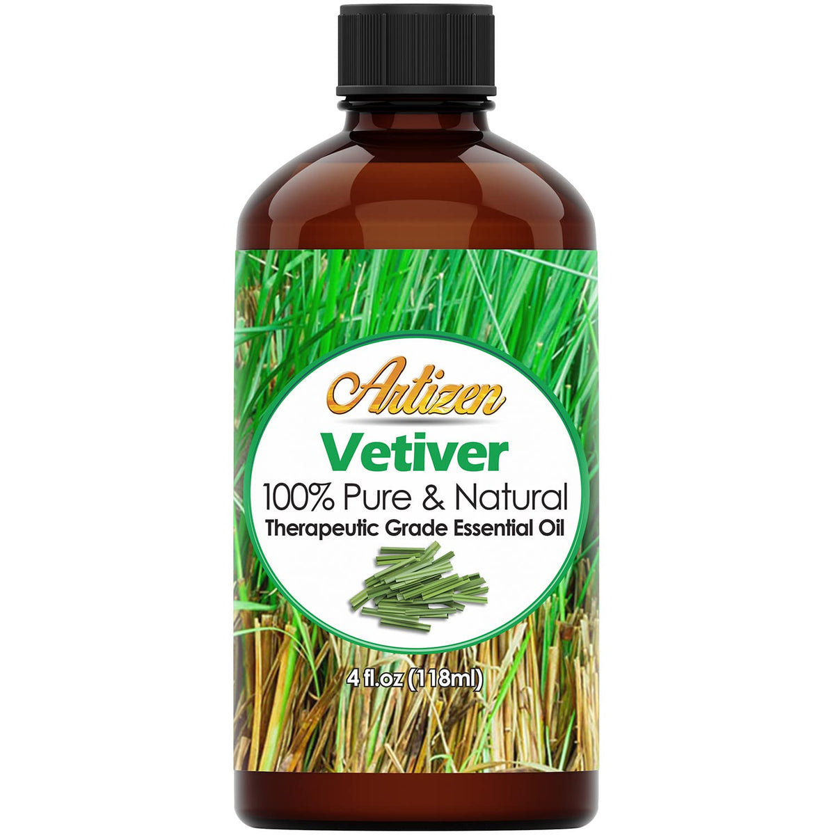 Artizen Vetiver – bouteille pipette: huile pure prête à diffuser.