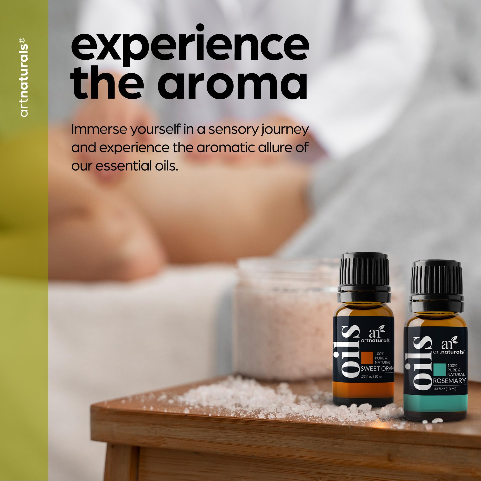 ArtNaturals Coffret Huiles Essentielles – ensemble cadeau élégant de six flacons 10 ml.