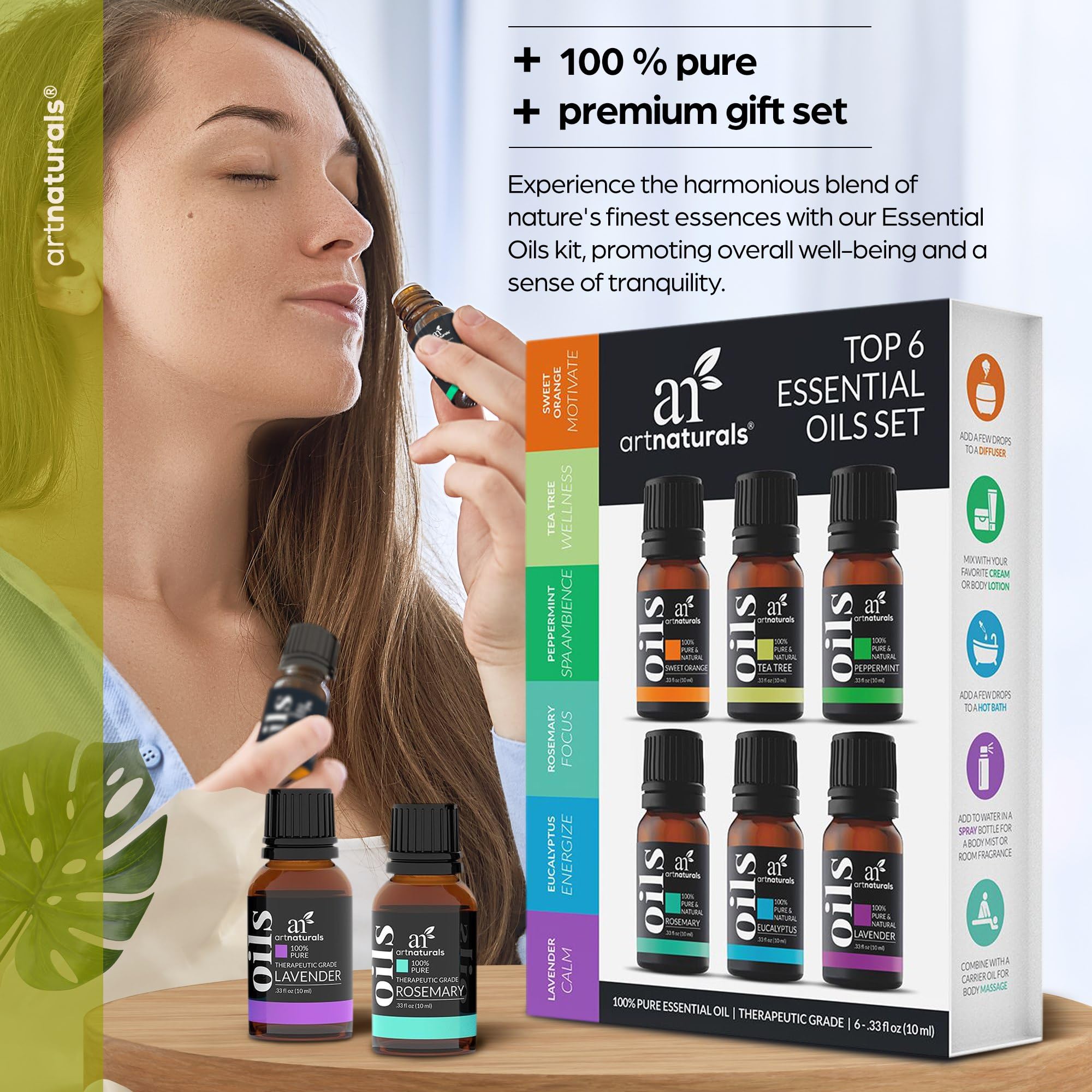 ArtNaturals Menthe Poivrée – flacon 10 ml pour un rafraîchissement rapide et énergie naturelle.