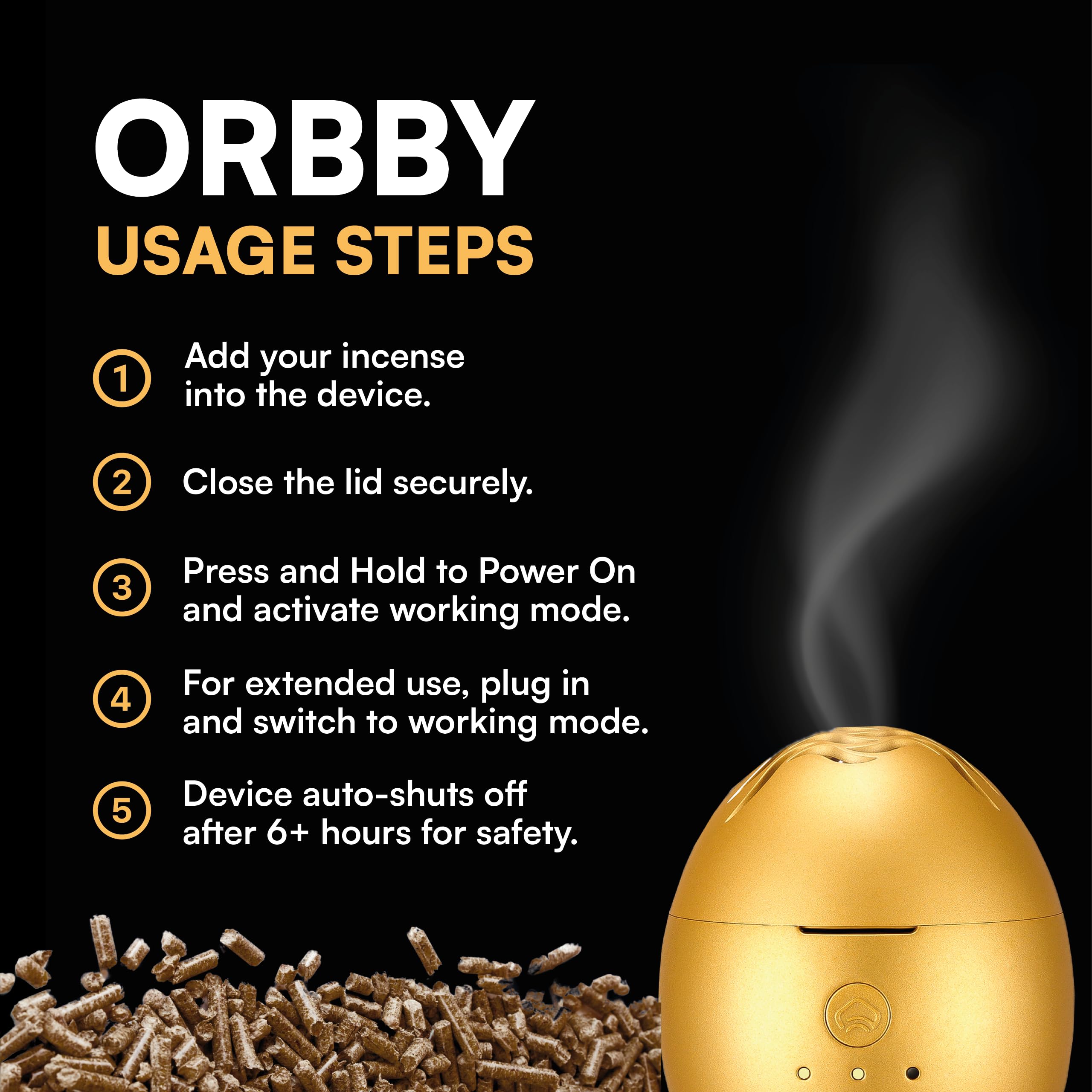 Orbby diffuseur rechargeable sans fil pour déplacements et bureau.