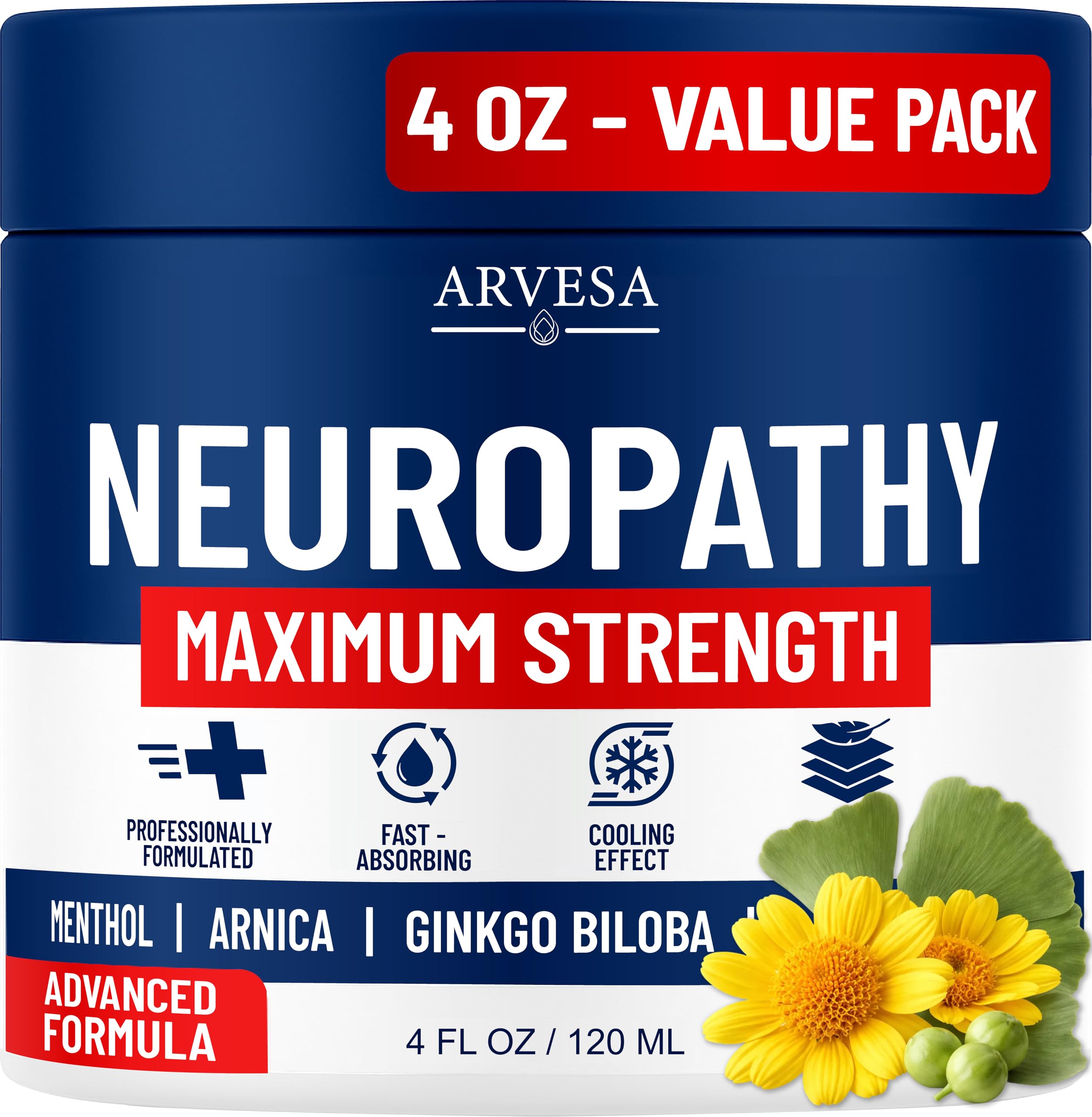 Pot Crème Neuropathie Arvesa, soin quotidien doux pour la peau