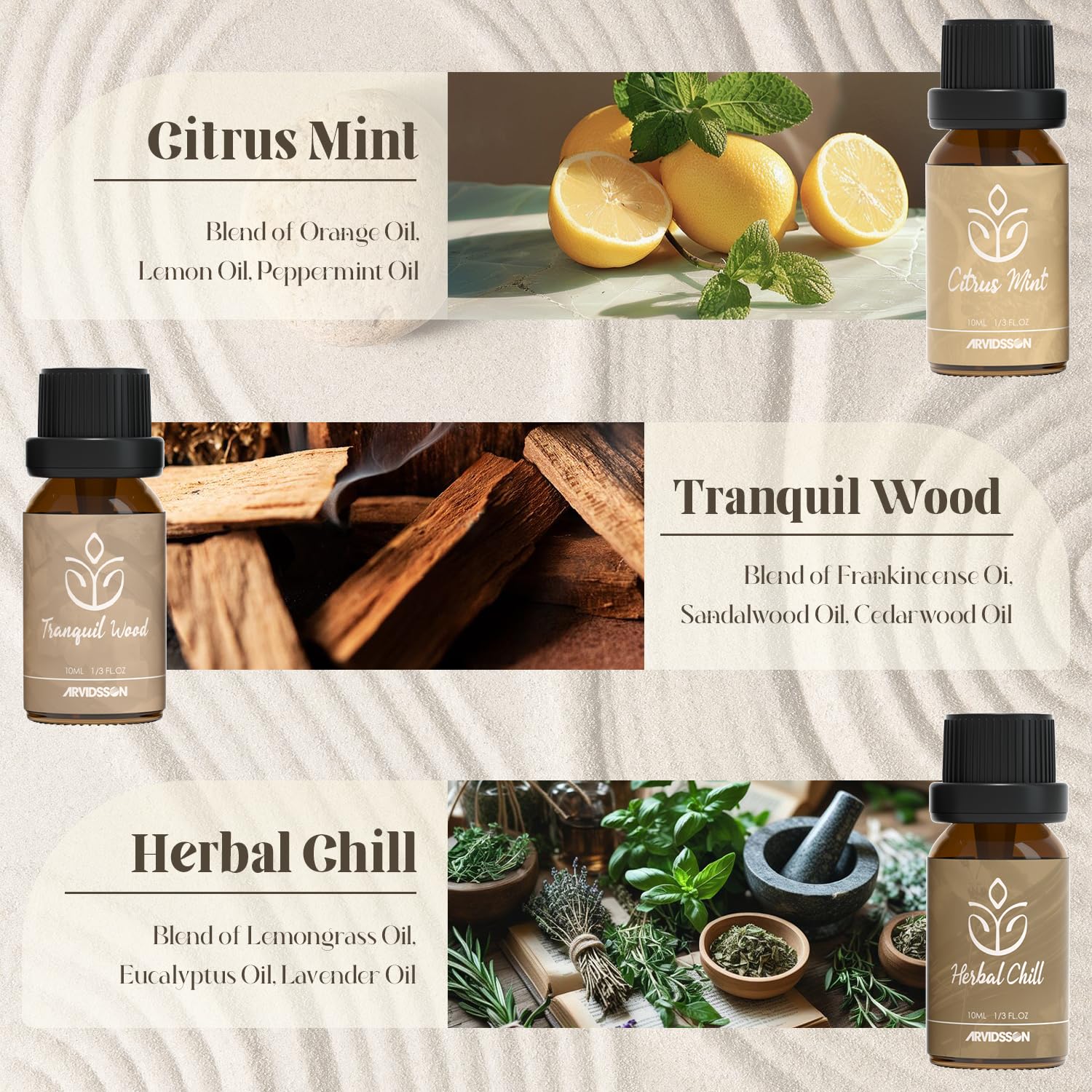 ARVIDSSON Citrus Mint, bouteille vive pour revitaliser l'espace et l'humeur.