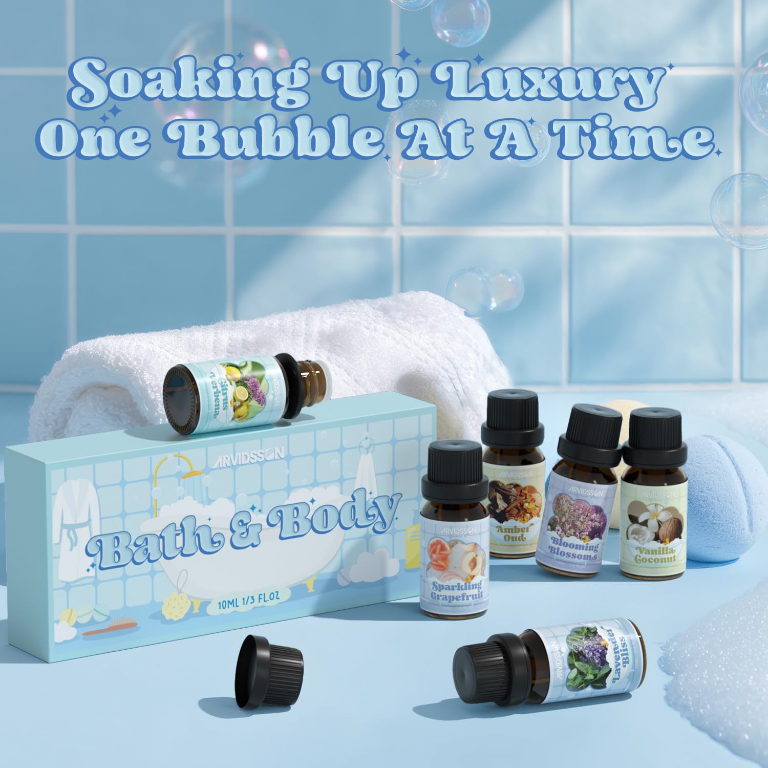 ARVIDSSON Coffret Huile Parfumée Bain – présentation élégante.