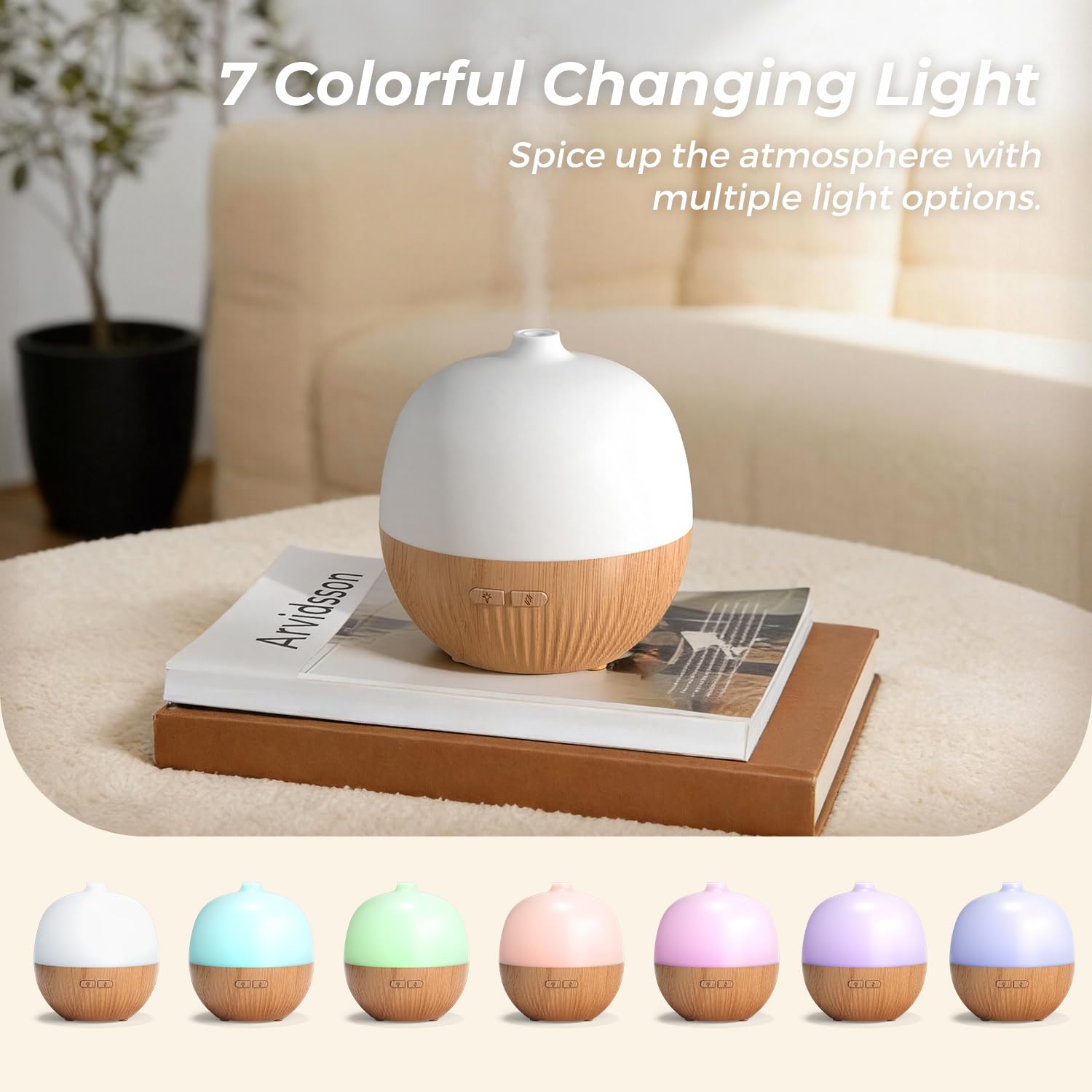 ARVIDSSON diffuseur avec lumière DEL multicolore pour ambiance personnalisable.