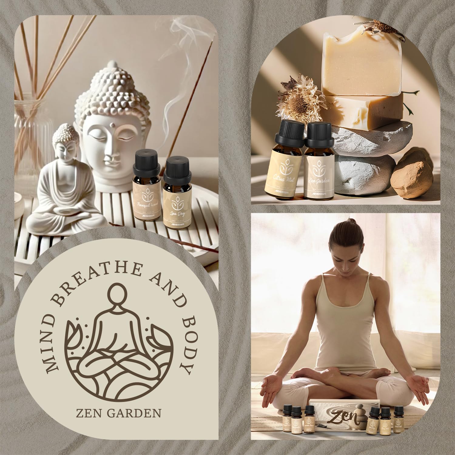 ARVIDSSON Zen Ensemble, ensemble d'huiles essentielles pour un rituel zen à domicile.