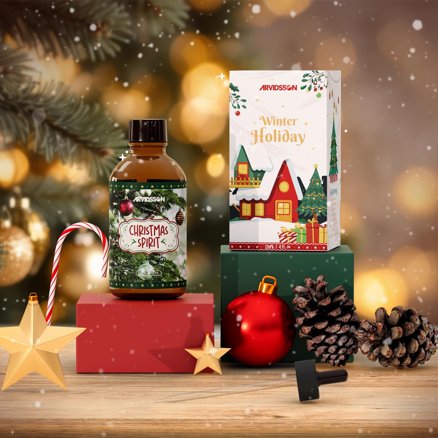 Diffuseur ou bougie avec l’huile Esprit de Noël ARVIDSSON pour ambiance chaleureuse