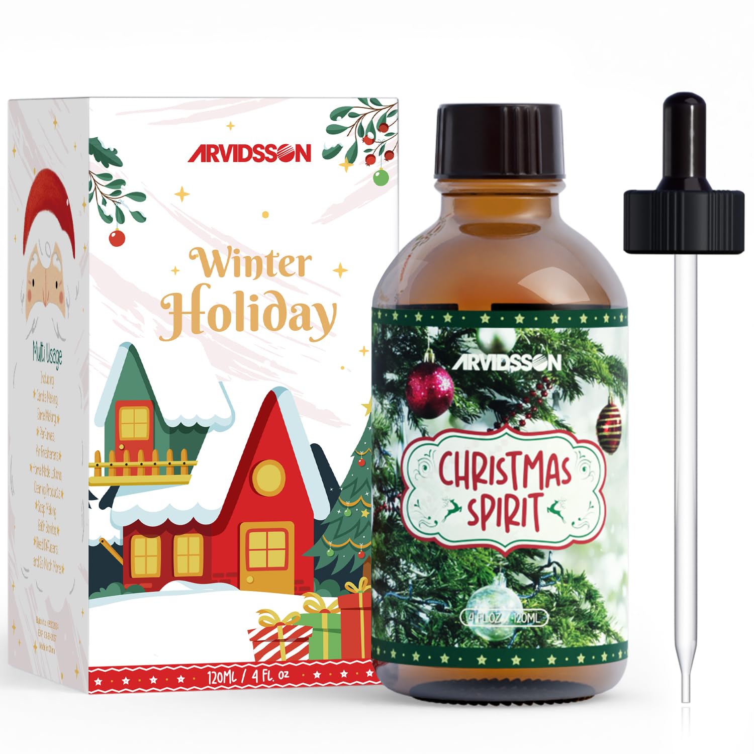 Huile ARVIDSSON Esprit de Noël en bouteille pour diffusion parfumée dans le salon
