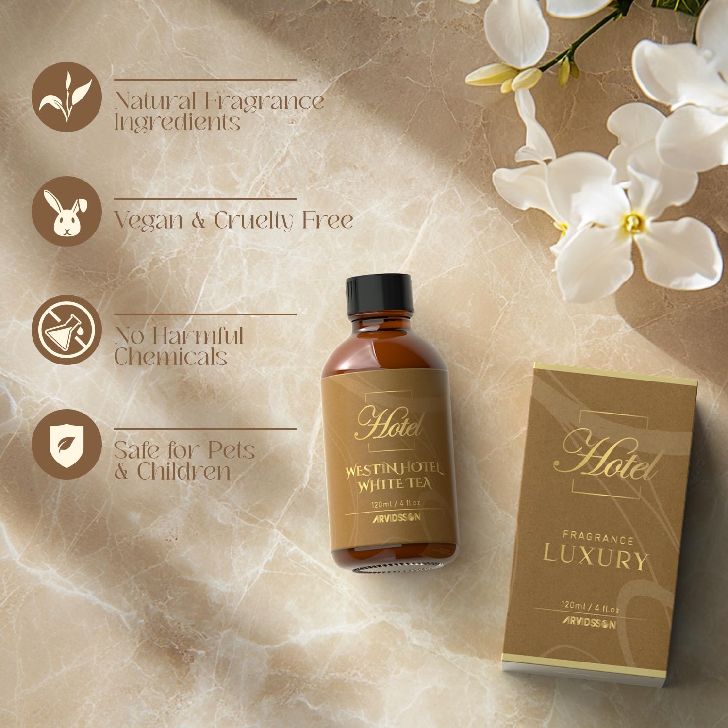 ARVIDSSON huile diffuseur Hôtel Westin : parfum cèdre apportant fraîcheur et sophistication.