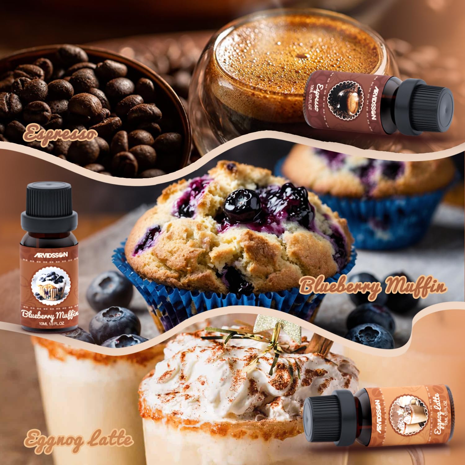 ARVIDSSON huile parfum café chocolat chaud - Bouteille, senteur gourmande et réconfortante.