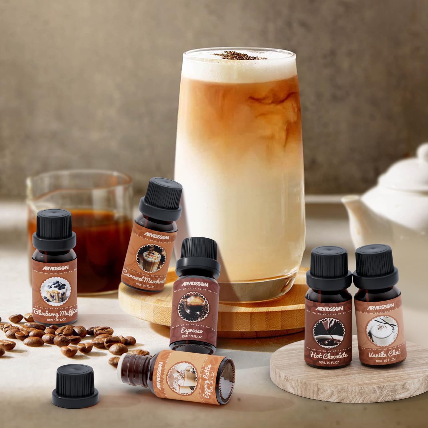 ARVIDSSON huile parfum café latte de Noël - Bouteille, note réconfortante et festive.