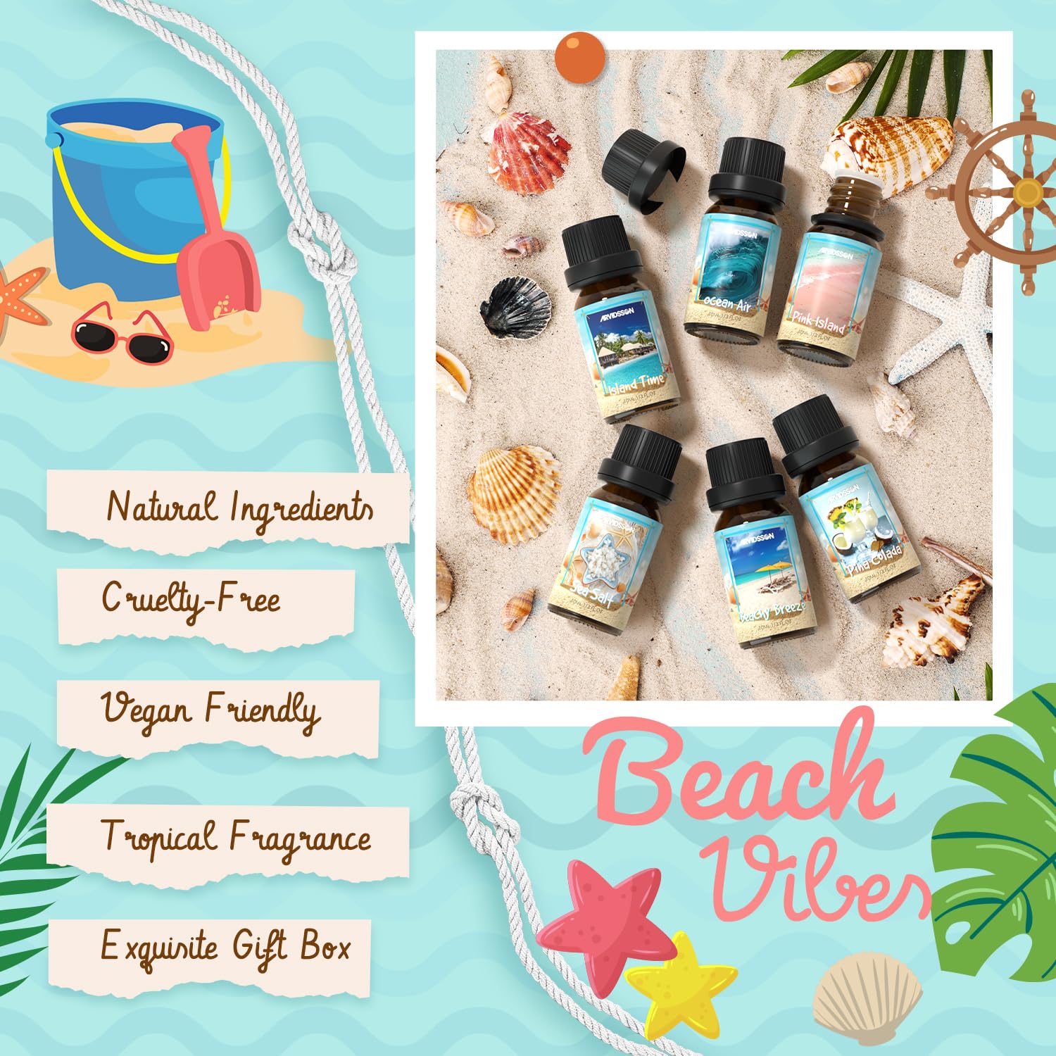 ARVIDSSON flacon Beachy Breeze Sea Salt – notes marines et énergie solaire.