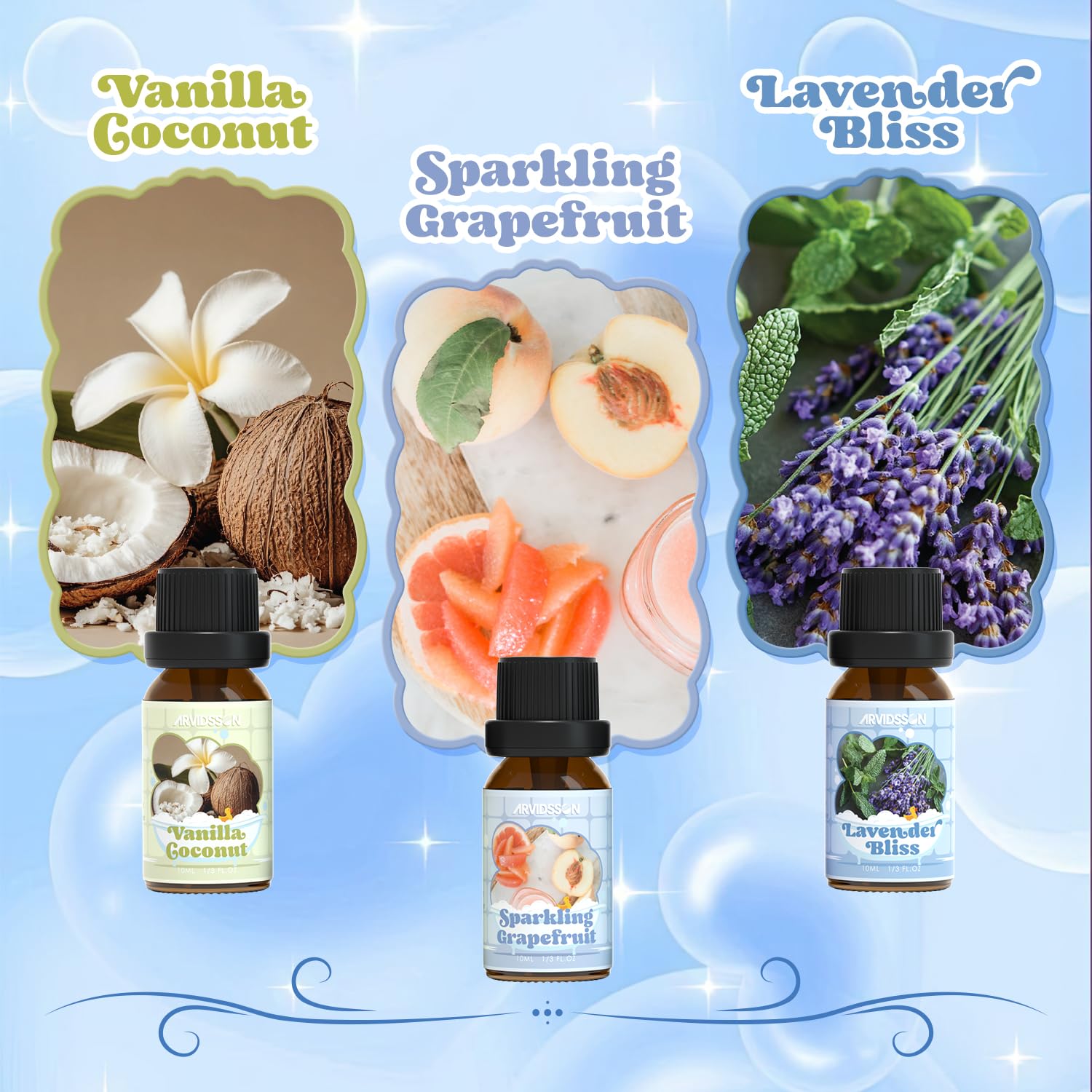 ARVIDSSON Pamplemousse Scintillant – huile bain, note fruitée.