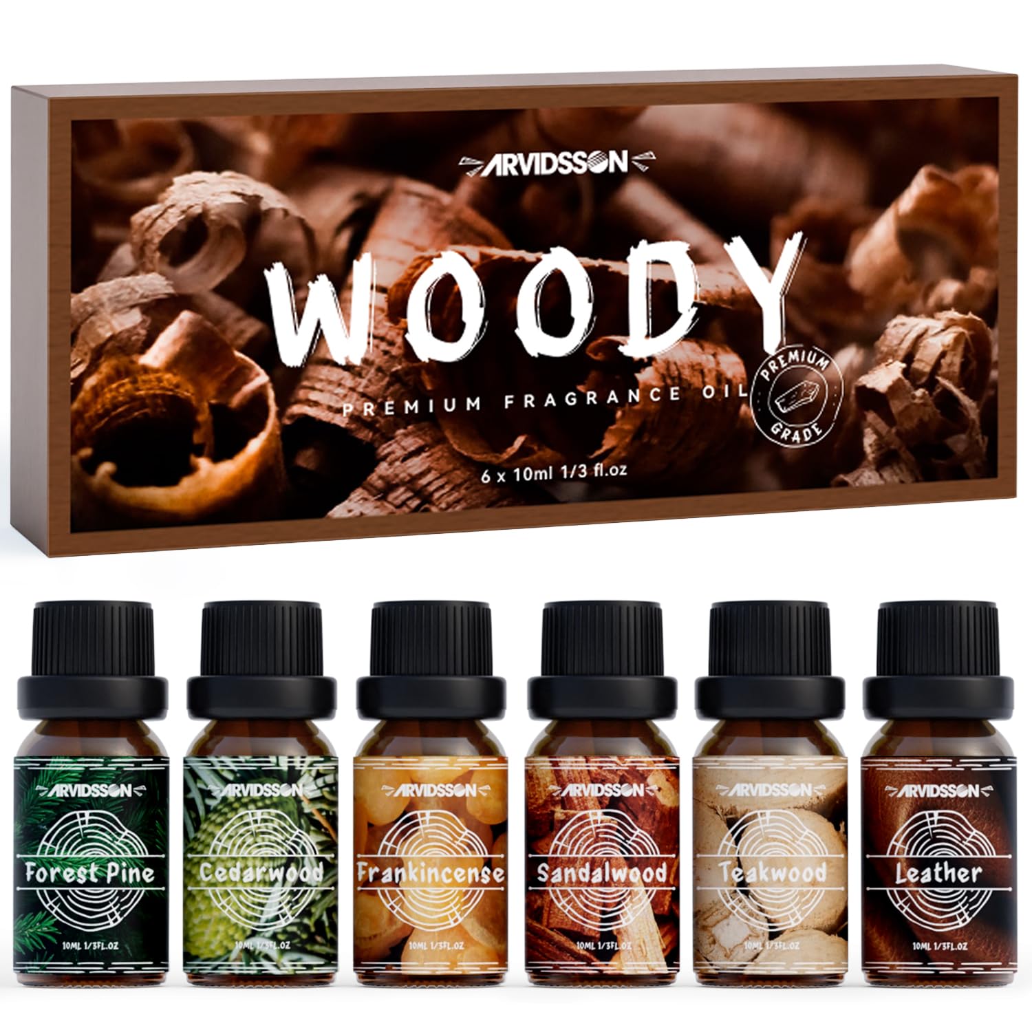 ARVIDSSON Woody Set Santal – bouteille et ambiance boisée chaleureuse pour le salon