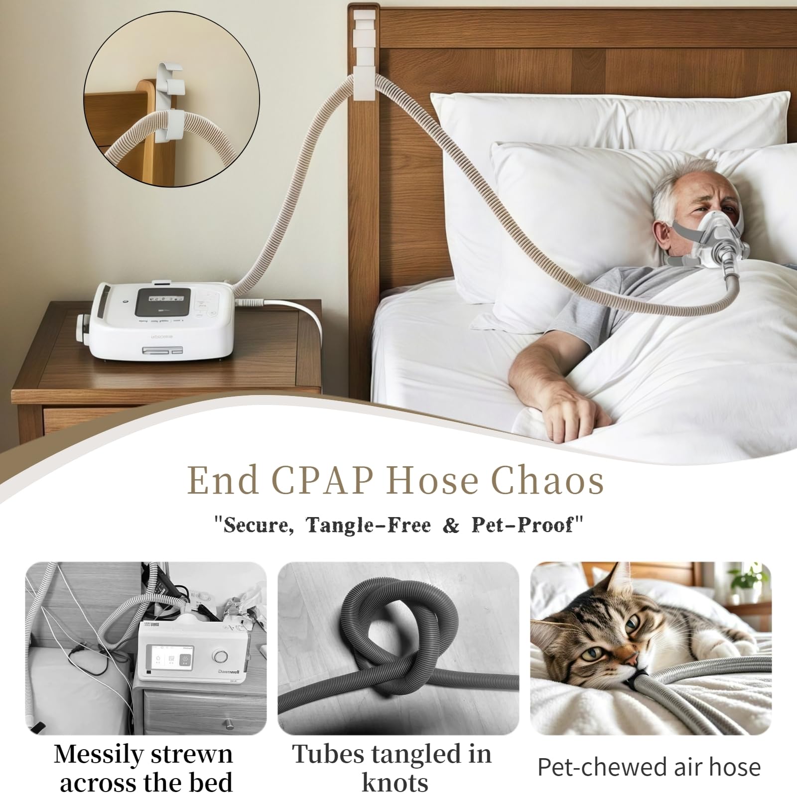 AS Fafna kit-tuyau CPAP lit multi-usage pour plusieurs utilisateurs