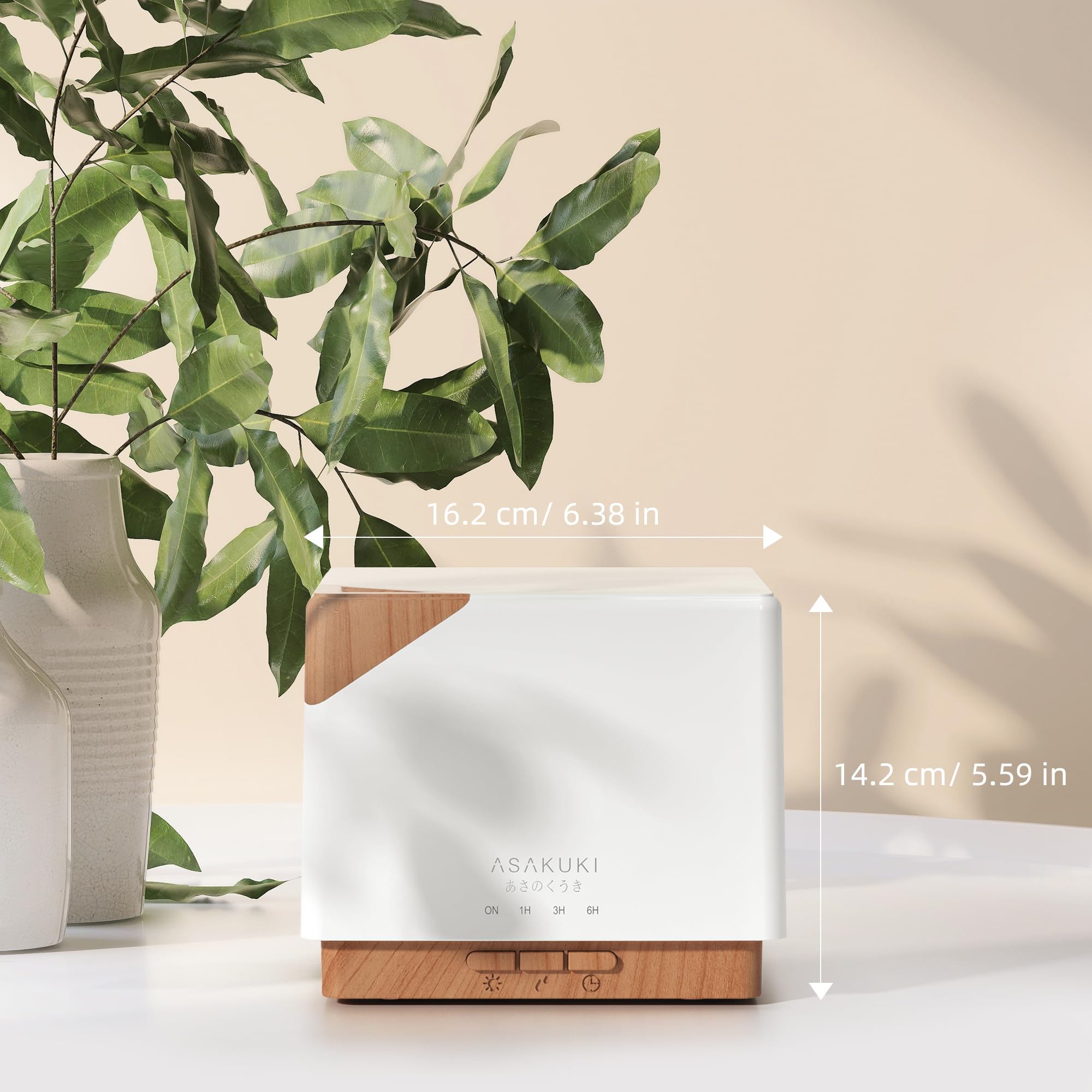 ASAKUKI diffuseur avec 7 couleurs DEL pour personnaliser l’ambiance.
