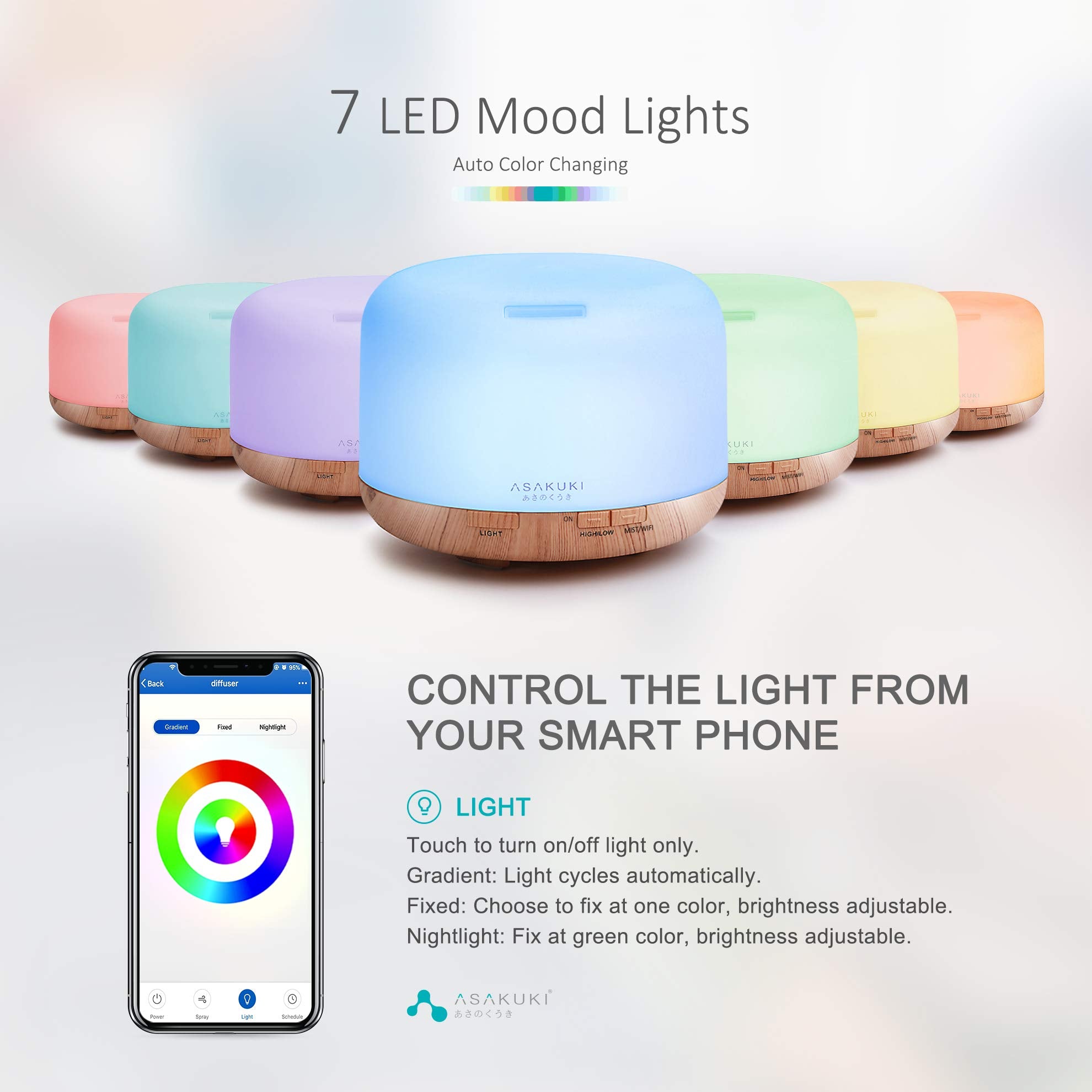 ASAKUKI diffuseur-alexa-compatibilite pour commande vocale pratique