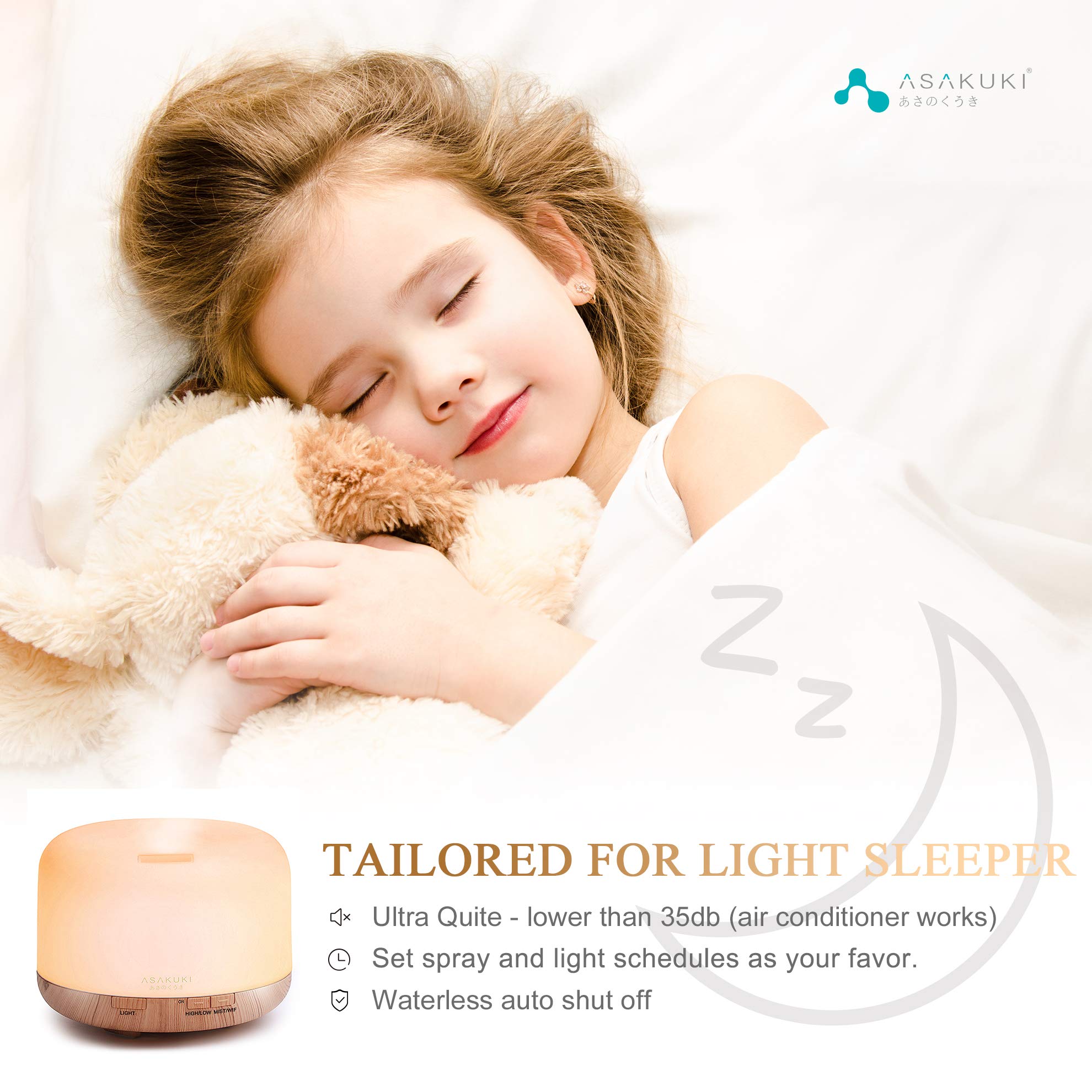 ASAKUKI diffuseur-lumiere-dimmable pour nuit calme et éclairage doux