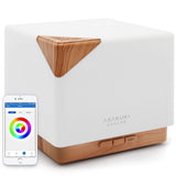 Diffuseur ASAKUKI WiFi 700 ml en fonctionnement, ambiance apaisante.