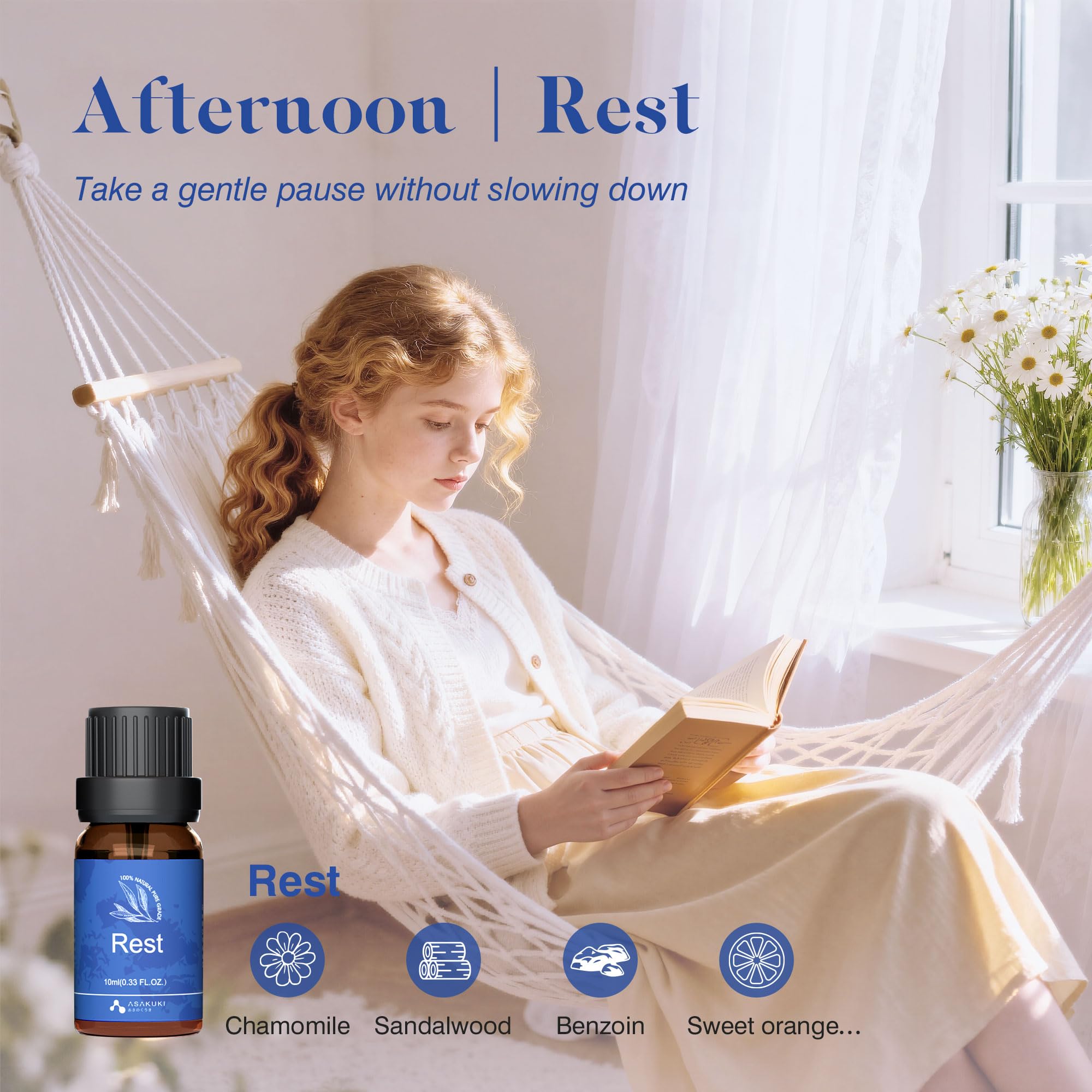 ASAKUKI Repos: arôme réconfortant pour nuits paisibles et sérénité.