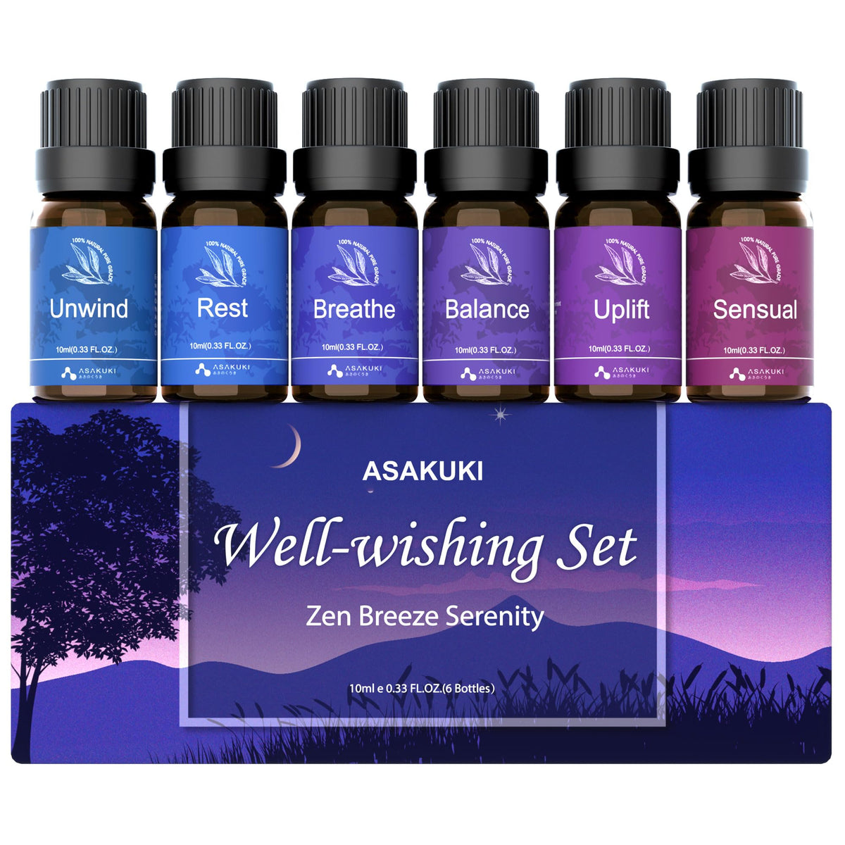 ASAKUKI Respiration: huile prête à diffuser pour une ambiance calme et rafraîchissante.