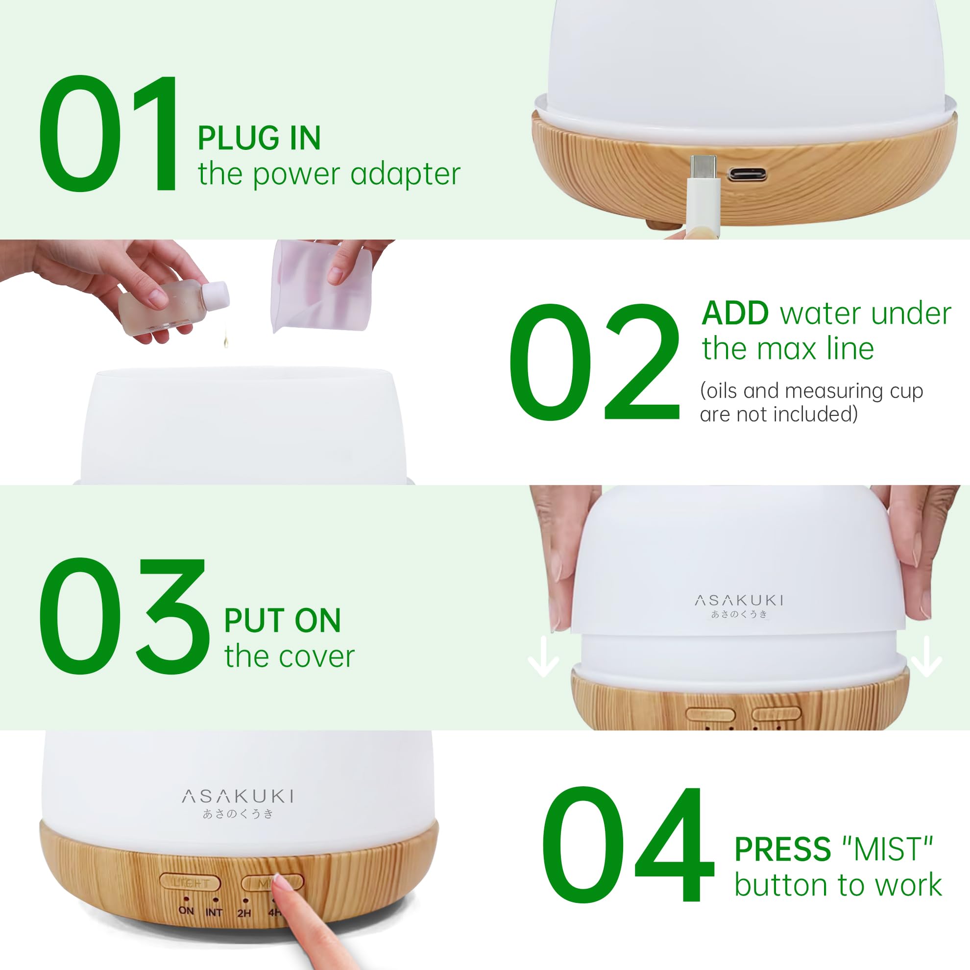 ASAKUKI modes brume 2, personnalise votre expérience