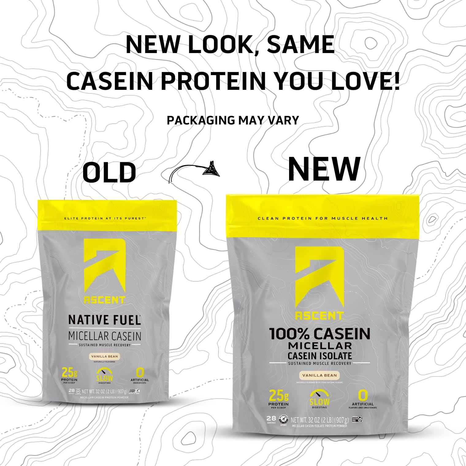 Cuillère-doseur Ascent Casein vanille prête à mesurer rapidement