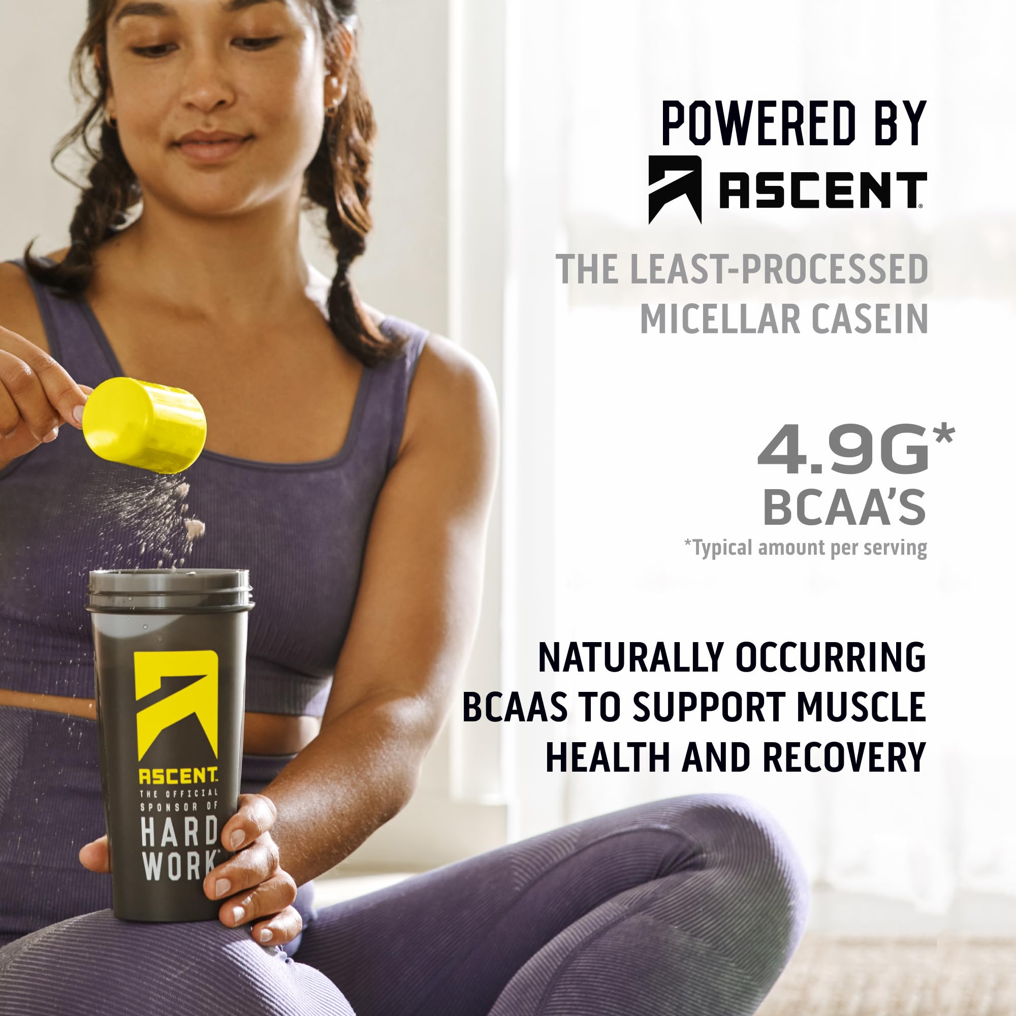 Emballage poche souple Ascent Casein vanille, rangement pratique