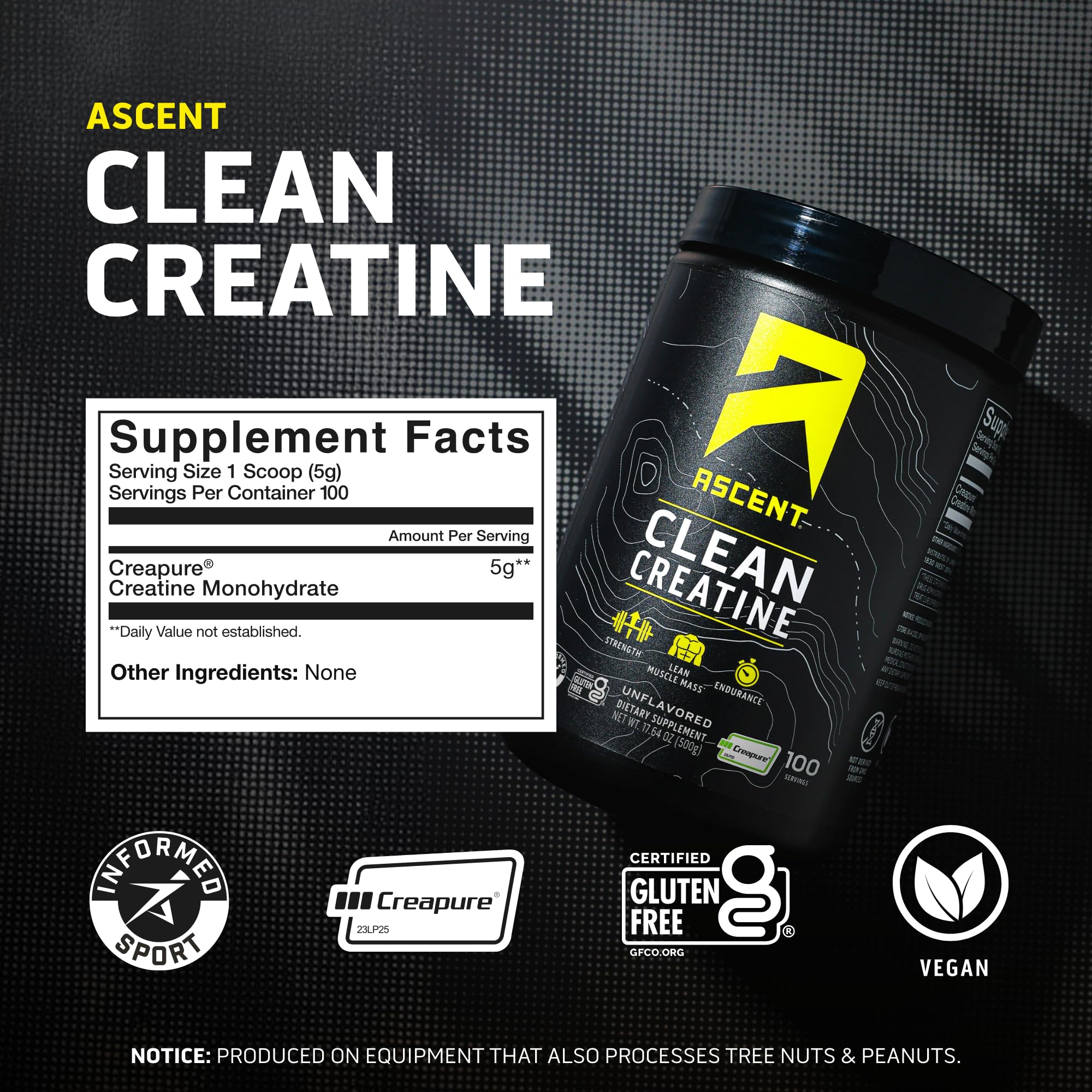 Étiquette Informed Sport certifiée sur le produit Ascent, garantie qualité.