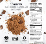 Ascent Whey Protéine Chocolat 2 lb — tableau nutritionnel clair pour planifier vos repas post-entraînement.