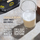 Ascent whey vanille, étiquette claire, sans gluten et sans soja.