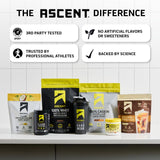 Ascent whey vanille, utilisation post-entraînement potentiellement soutenant l'énergie et la récupération.