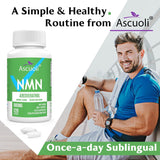 Utilisateur actif avec Ascuoli NMN: énergie et vitalité potentielles.