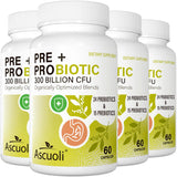 Ascuoli Probiotiques - bouteille affichant 300 milliards CFU, soutien digestif potentiel.