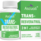 Ascuoli Trans‑Resveratrol, bouteille 120 pastilles, utilisation quotidienne facile.