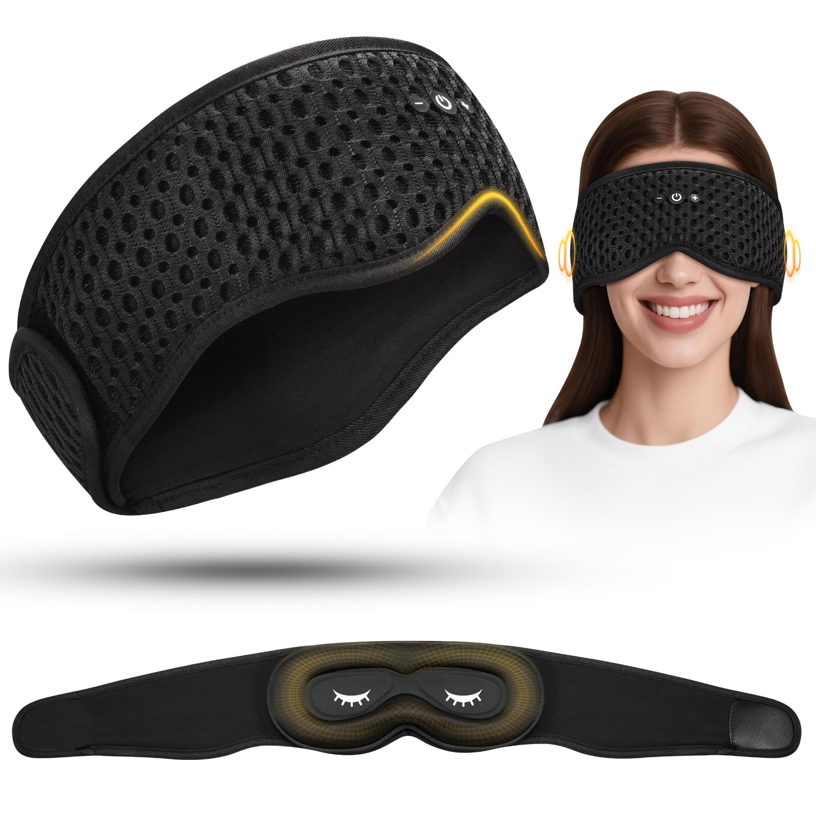 ASIILOVI HF016 masque-sommeil Bluetooth avec enceintes intégrées pour sommeil tranquille.