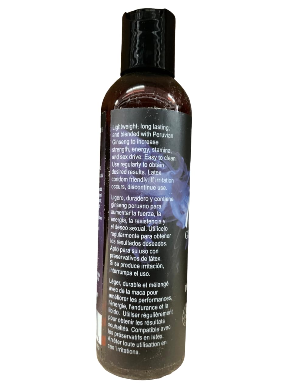 Ask Grandpa Mojo Peruvian Ginseng lubrifiant usage-preservatifs, réduit les frottements pour une expérience fluide.