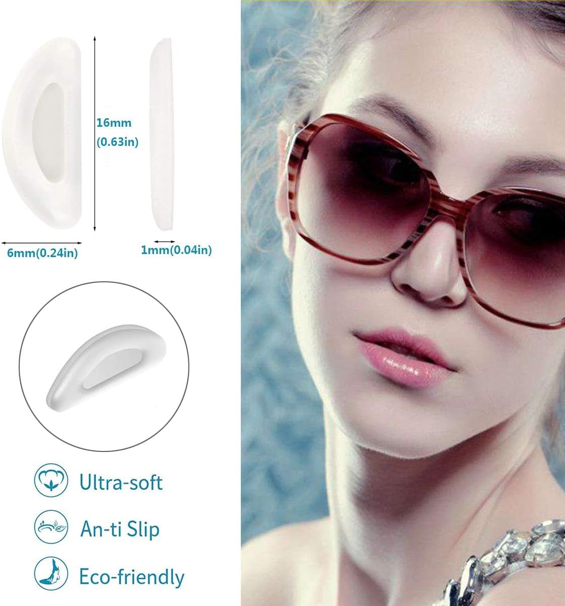 Askilt adhésifs nasaux pour lunettes, faciles à coller et sans glisse.