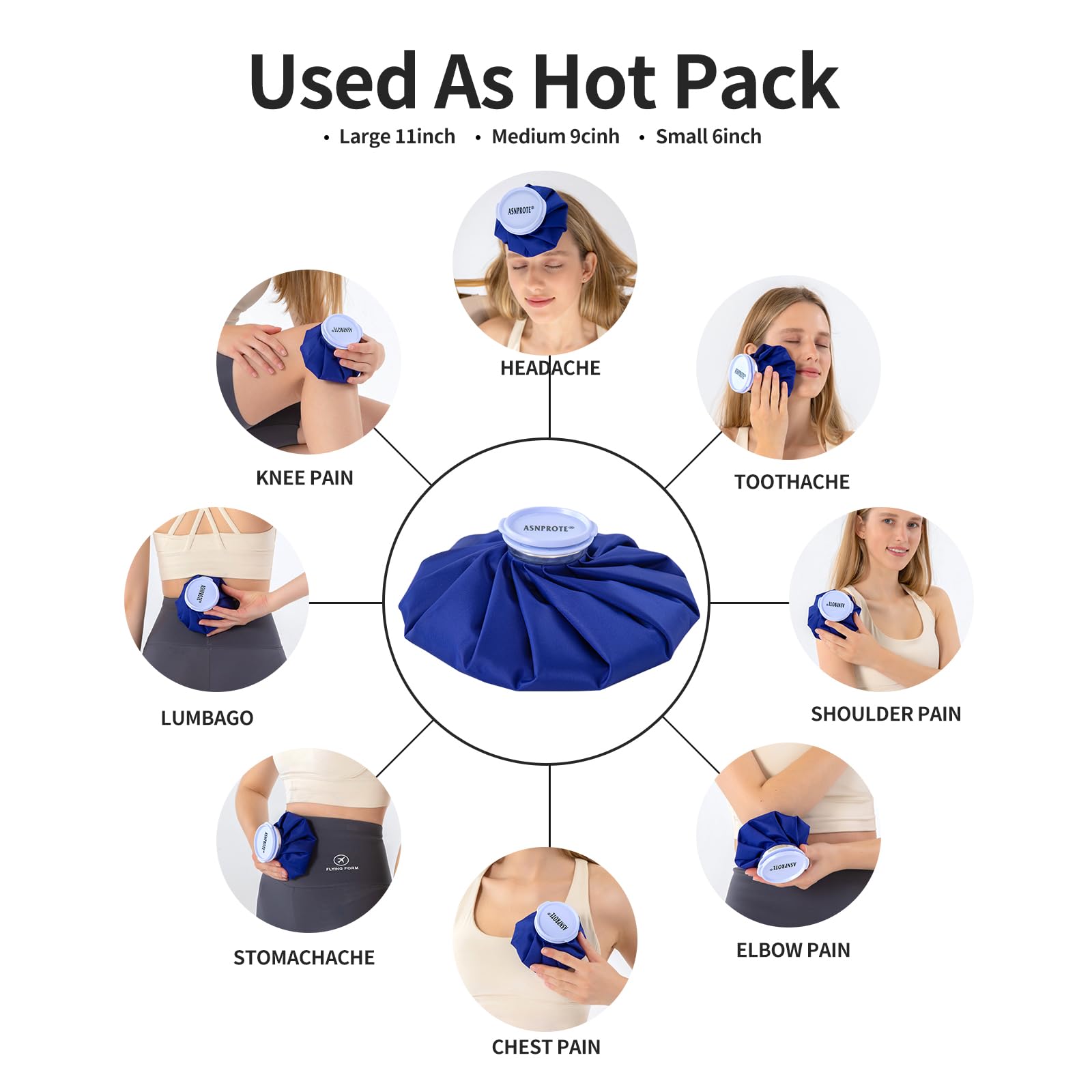ASNPROTE sac glace-genou pour récupération après exercice